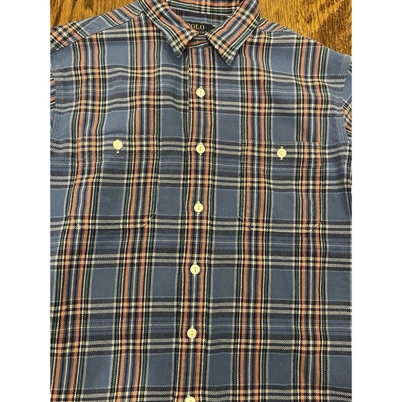 Polo Ralph Lauren Shirt Men Large Button Down Plaid Two Pocket Retails at $100 - Picture 3 of 5